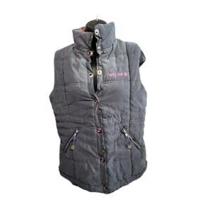 HARRY HALL Grey W/Pink Padded Gilet Medium Womens Casual Outdoor Outerwear Vest